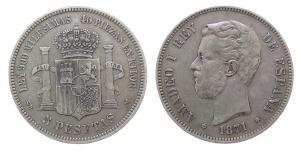 Spanien - Spain - 1871 - 5 Pesetas  fast ss