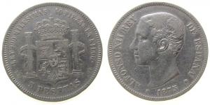 Spanien - Spain - 1875 - 5 Pesetas  ss