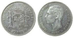 Spanien - Spain - 1878 - 5 Pesetas  ss