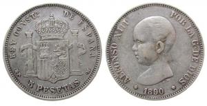 Spanien - Spain - 1890 - 5 Pesetas  ss