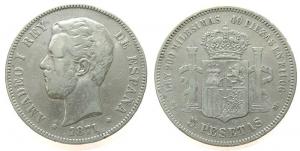 Spanien - Spain - 1871 - 5 Pesetas  fast ss