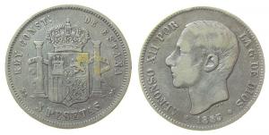 Spanien - Spain - 1883 - 5 Pesetas  fast ss