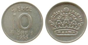 Schweden - Sweden - 1955 - 10 Öre  vz-unc