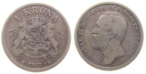 Schweden - Sweden - 1897 - 1 Krone  schön