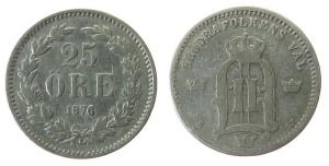 Schweden - Sweden - 1876 - 25 Öre  schön