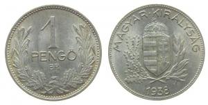 Ungarn - Hungary - 1938 - 1 Pengö  vz