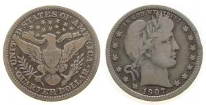 USA - 1907 - 1/4 Dollar  s-ss