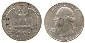 USA - 1964 - 1/4 Dollar  ss