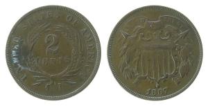 USA - 1867 - 2 Cents  fast ss