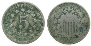 USA - 1869 - 5 Cents  schön
