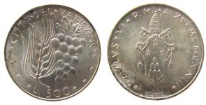 Vatikan - Papal States - 1973 - 500 Lira  unc