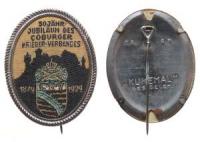 Coburg - auf 50jährige Jubliäum des Kriegerverbandes - 1929 - Abzeichen  vz