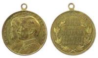 Wilhelm II. (1888-1918) - auf die Silberhochzeit - 1906 - tragbare Medaille  ss+