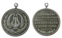 Hornburg - auf das 50. Bestehen der Liedertafel - 1890 - tragbare Medaille  vz+