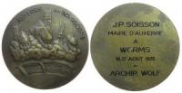 Worms und Auxerre - Städtepartnerschaft - 1975 - Medaille  vz