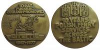 Polnischer Fährschiffverkehr - auf den 10. Jahrestag - 1977 - Medaille  vz