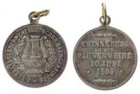 Westdeutscher S?ngerbund - auf die Fahnenweihe anl??lich des 1. Verbandsfestes - 1895 - tragbare Medaille  vz