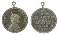 Bismarck (1815-1898) - auf seinen 80. Geburtstag - 1895 - tragbare Medaille  vz