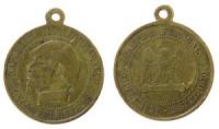 Napoleon III (1852-1870) - satyrische Medaille - 1870 - tragbare Medaille  fast ss