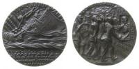 Untergang der Lusitania - auf die Torpedierung des britischen Passagierdampfers Lusitania durch das deutsche U-Boot U2 - 1915 - Medaille  gußfrisch