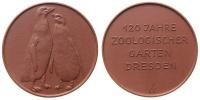 Dresden - 120 Jahre Zoologischer Garten - o.J. - Medaille  prägefrisch