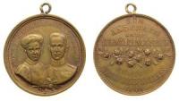 Wilhelm Kronprinz von Preussen mit Cecilie von Mecklenburg-Schwerin - auf Ihre Vermählung - 1905 - tragbare Medaille  ss-vz
