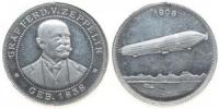 Graf von Zeppelin - LZ 4 über dem Bodensee - 1908 - Medaille  ss-vz