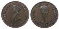 Ironmonger Bishopsgate London - auf den Ballonaufstieg in Oxford - 1823 - Medaille  vz