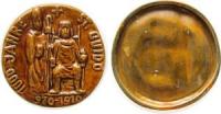 St. Aloysius mit Kreuz neben Hl. Maria mit dem Christuskind - o.J. - tragbare Medaille  ss