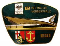 Vorderpfalz - Internationale Rallye - 1978 - Plakette  vz