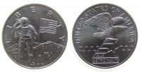Astronaut mit amerikanischer Flagge auf dem Mond - 1988 - Medaille  stgl