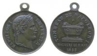 Napoleon III. (1852-1870) - auf die Einweihung der Grabstätte für Napoleon I. - 1853 - tragbare Medaille  vz