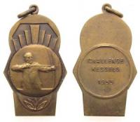 Challenge (Oscar) Kessels - Teilnehmer an den Weltmeisterschaften im Bogenschießen - 1955 - tragbare Plakette  vz