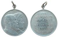 Wilhelm II und Charlotte auf die Silberhochzeit - 1911 - tragbare Medaille  ss