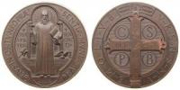 Monte Cassino - auf den 1400jährigen Geburtstag St. Bendikt - 1880 - Medaille  vz