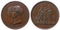 Friedrich Wilhelm III. (1797-1840) - auf die Vermählung des Kronprinzen Friedrich Wilhelm mit Elisabeth Ludovica - 1823 - Medaille  vz
