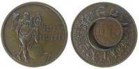 Dein Talisman - mit lose eingesetzten 1 Pfennig 1929 G - o.J. - Medaille  ss