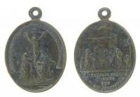 Kreuzigungsszene / Krippenszene - o.J. - tragbare Medaille  ss