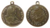 Carl Albrecht (1726-45) - als Kaiser Karl - 1743 - tragbare Medaille  fast ss