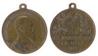 Luitpold (1887-1912) - auf seinen 80. Geburtstag - 1901 - tragbare Medaille  ss