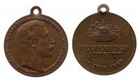 Wilhelm II (1888-1918) - Regierungsantritt - 1888 - tragbare Medaille  vz