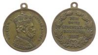 Wilhelm I (1797-1888) - auf seinen 90. Geburtstag - 1887 - tragbare Medaille  ss
