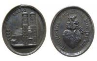 München - auf die Frauenkirche - 1868 o.J. - kleine ovale Medaille  vz