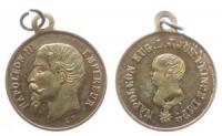 Napoleon III. (1852-1870) - auf seinen Sohn und Thronfolger Napoleon Eugene - o.J. - tragbare Medaille  vz