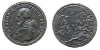 Gregor XIII. (1572-1585) - auf das Massaker an den Hugenotten in der Bartholomäusnacht - 1572 - Medaille  fast ss