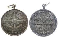 Westheim - zum 25jährigen Jubiläum der Freiwilligen Feuerwehr - 1897 - tragbare Medaille  vz+