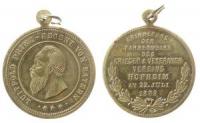 Luitpold (1886-1912) Prinzregent - auf die Fahenweihe des Krieger- und Veteranenvereins Hofheim - 1888 - tragbare Medaille  vz