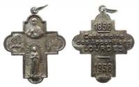 Lourdes - auf den 100. Jahrestag der Marienerscheinung - 1958 - tragbares Kreuz  vz