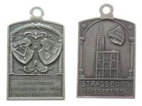 Strasburg (Strasbourg) - auf die Versammlung Deutsch. Gewerbevereine - 1904 - tragbare Plakette  vz-stgl