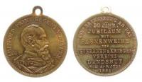 Landshut - auf das 50jährige Jubiläum der Fahnenweihe - 1891 - tragbare Medaille  vz